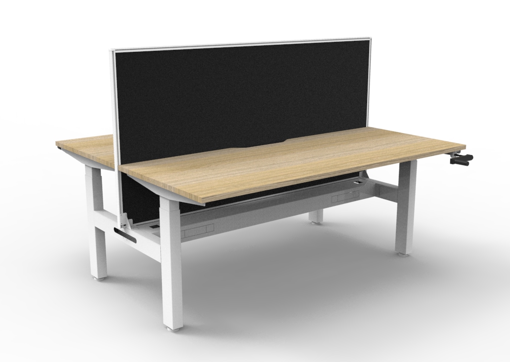 Boost Manual 2 Person Double Sided Workstation - With Screen